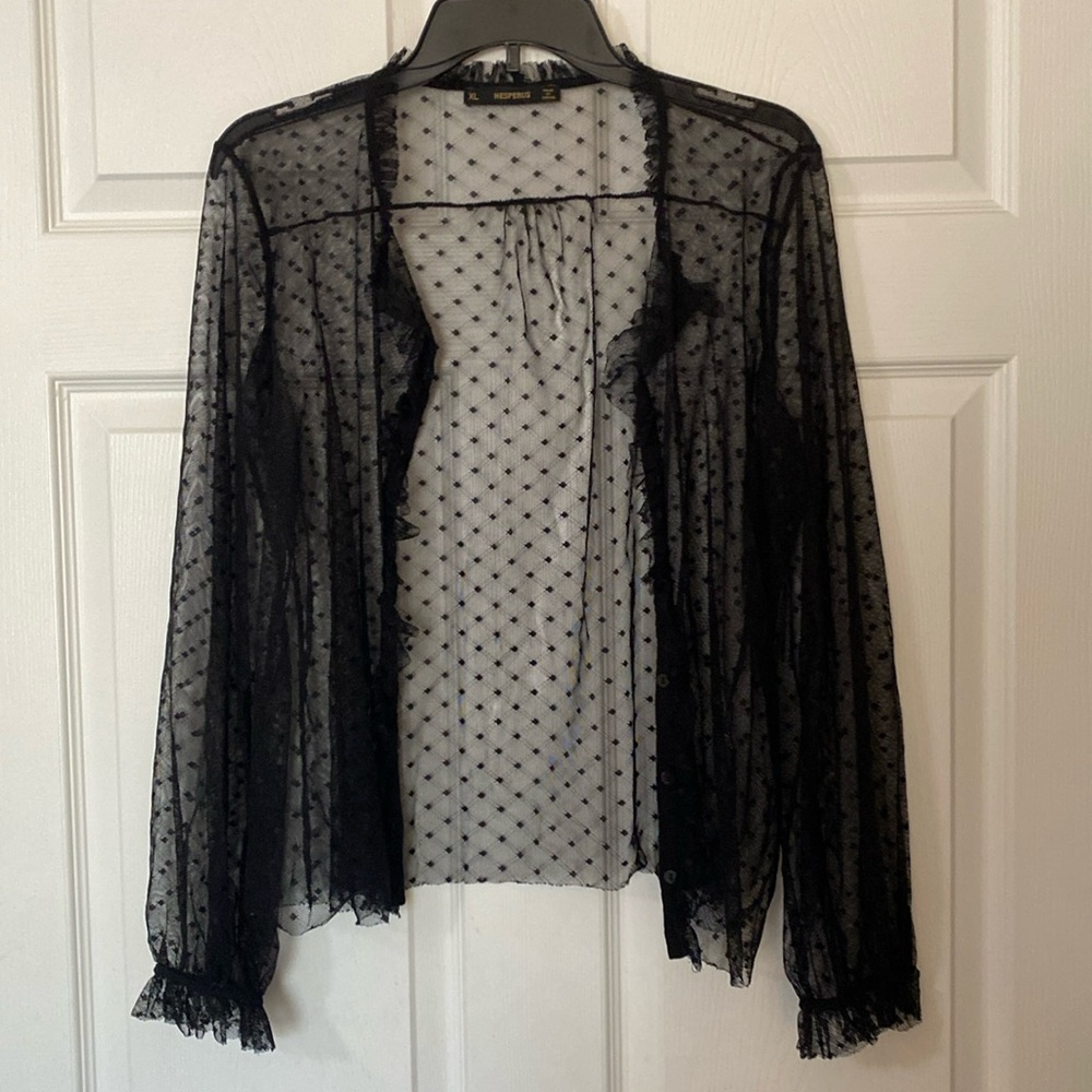 Hesperus Black 🖤 Sheer Buttoned Top